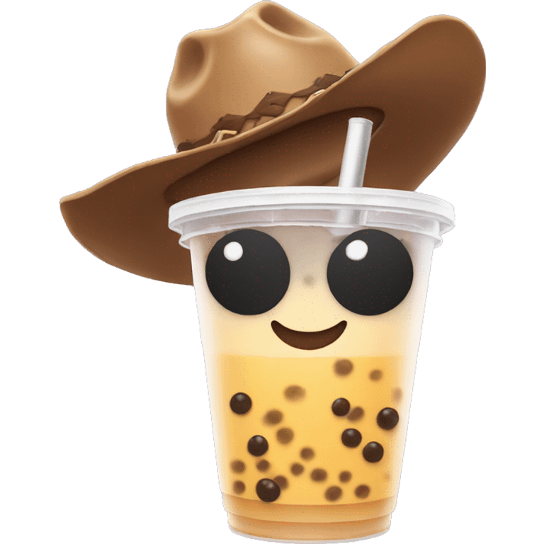 Bubble tea wearing a cowboy hat emoji