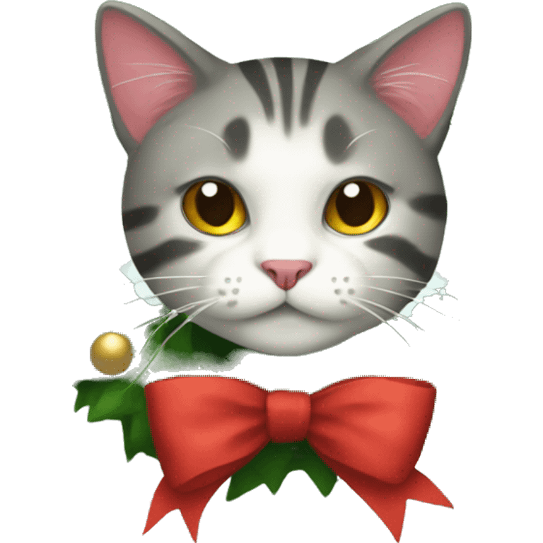 Christmas wreath cat emoji