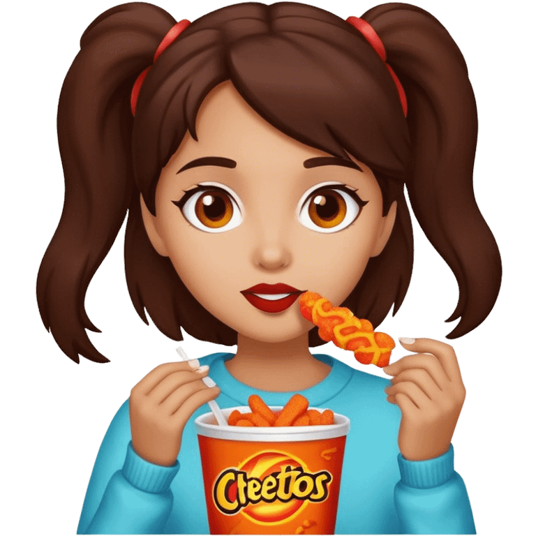 Hot Cheetos girl brunette emoji