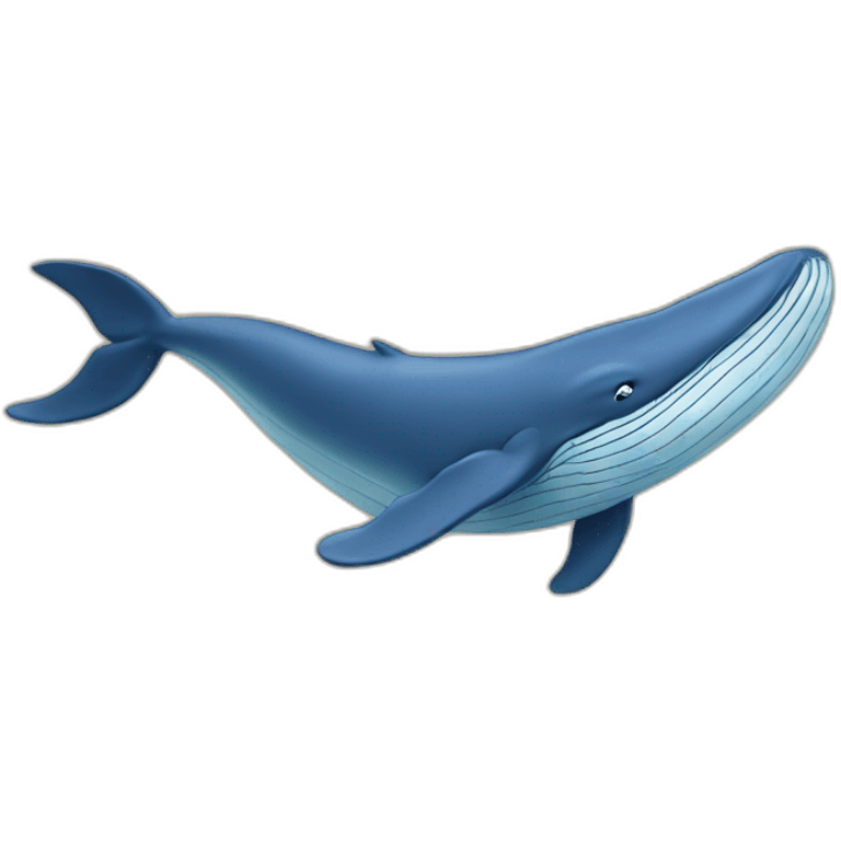 Blue whale on a wave emoji