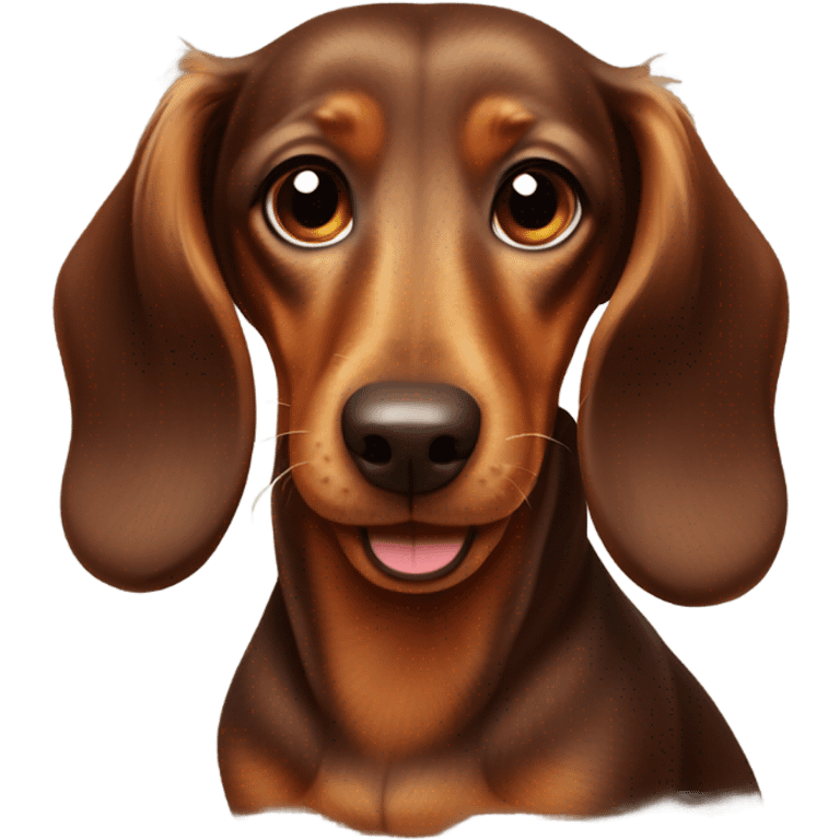 Brown dachshund wavr emoji