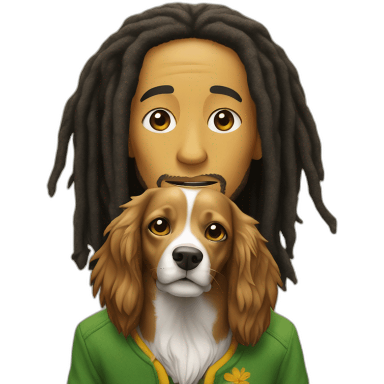 Bob Marley et un chien emoji