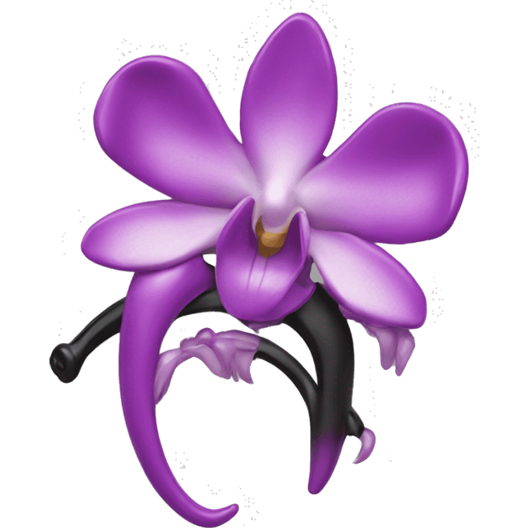 hair claw/clip with orchid ( accessory)  emoji