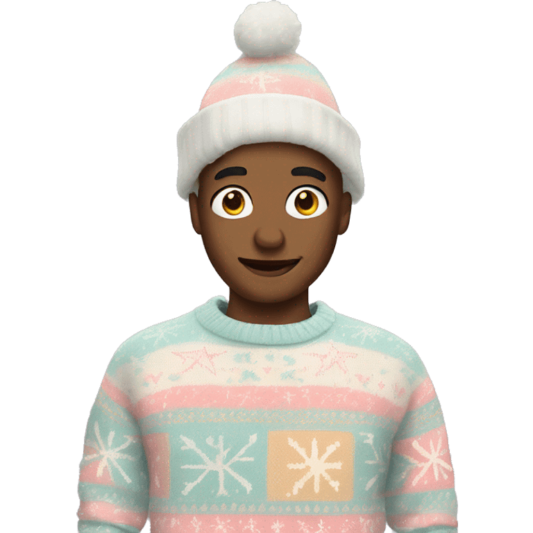 Pastel multi color Christmas sweater emoji