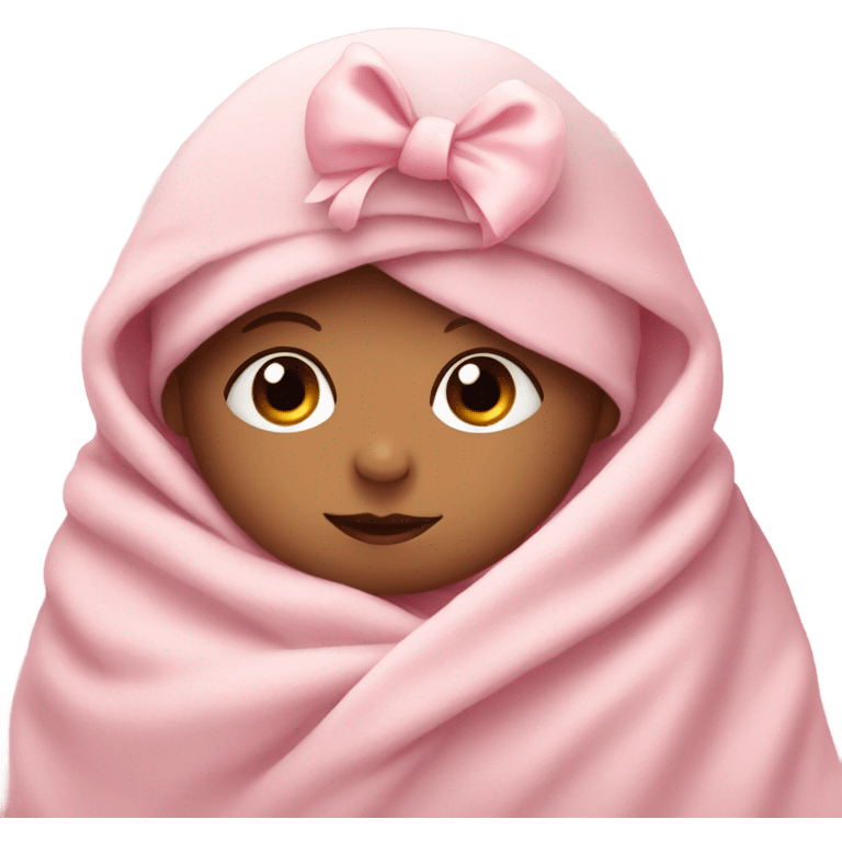 baby with bow in pink blanket emoji