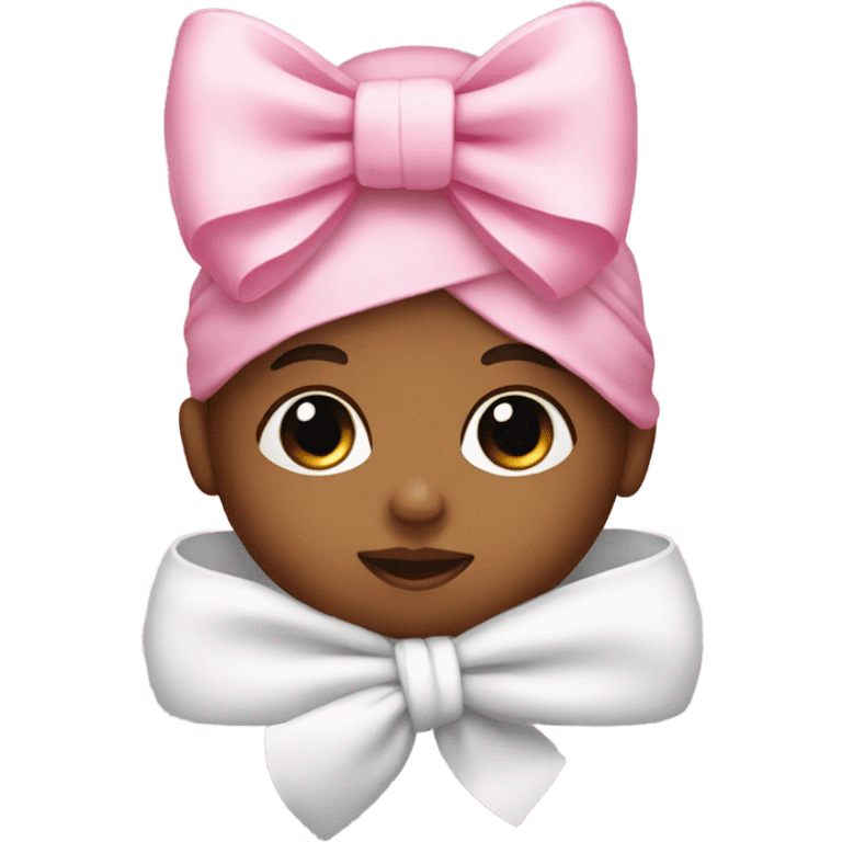 newborn with pink bow emoji