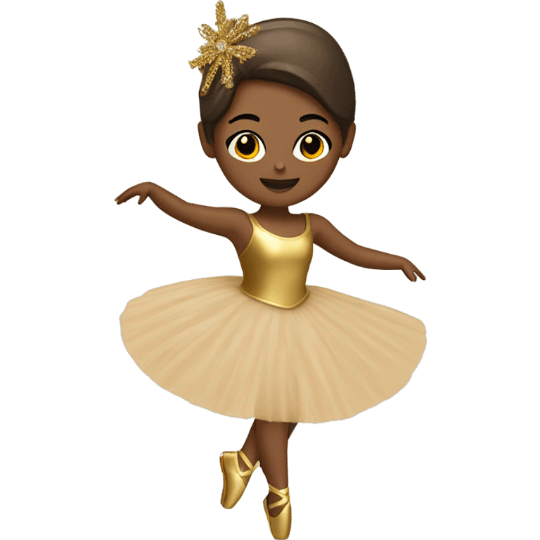  brown ballerina in a gold music box emoji