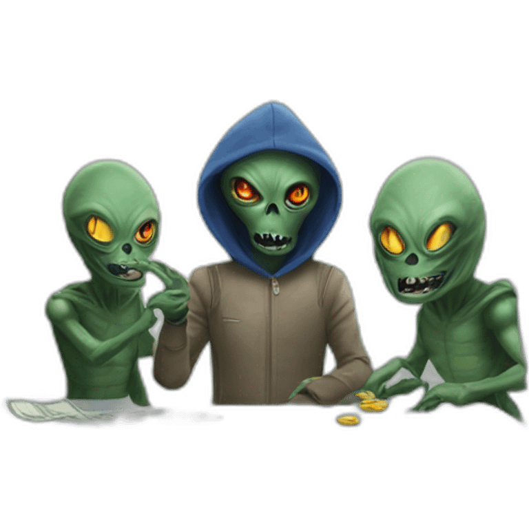 aliens robbing a bank emoji