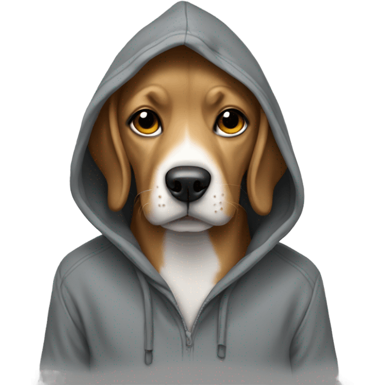 Dog wearing a hoodie emoji