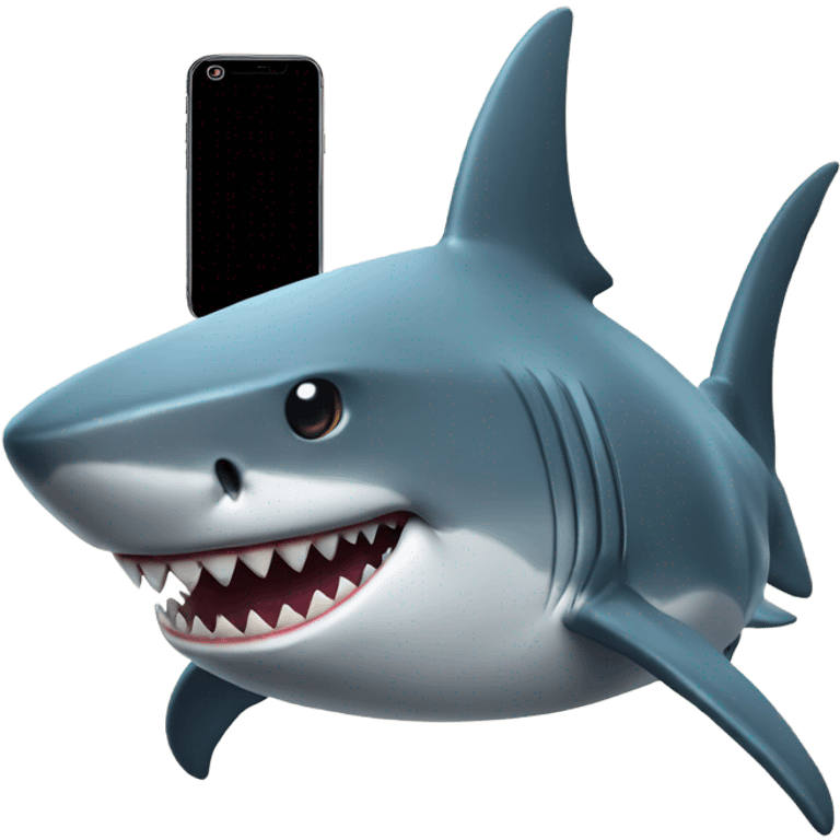 Shark with a iPhone  emoji