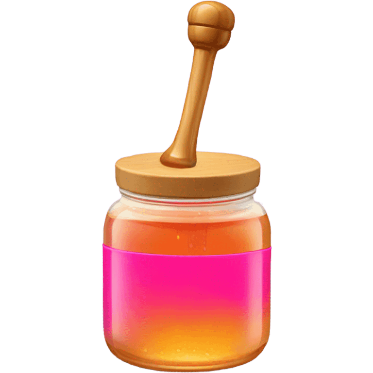 Hot pink jar of honey with wand  emoji