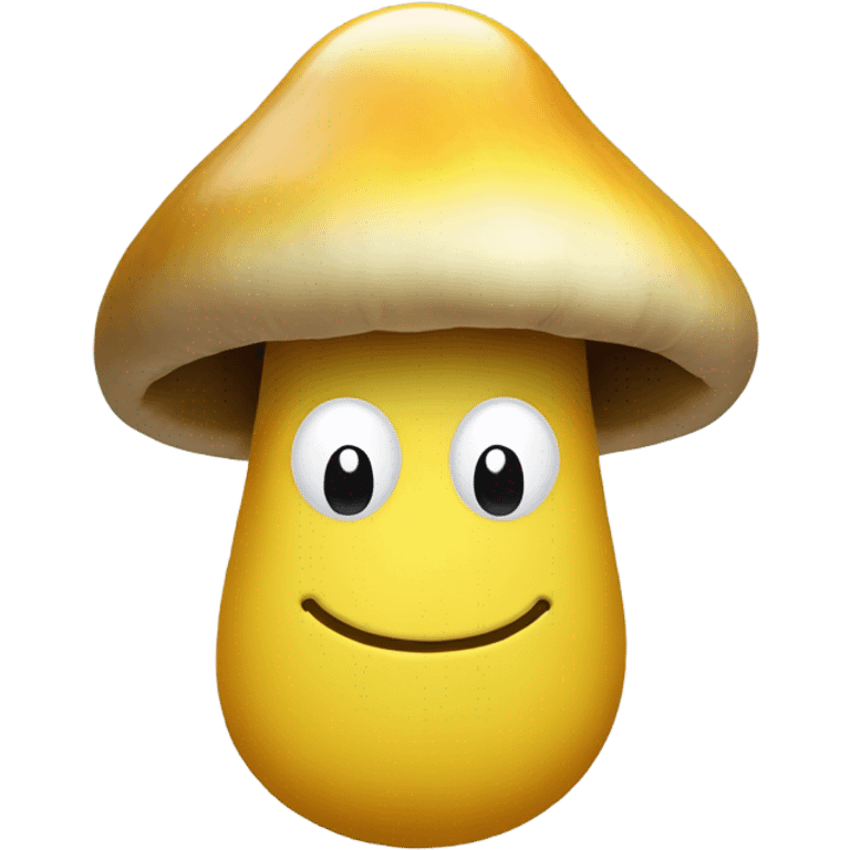 smiley emoji with a yellow mushroom hanging off the bottom of it emoji