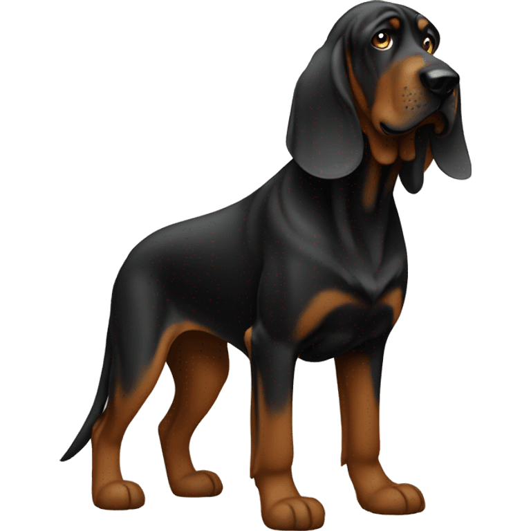 Black bloodhound standing  emoji