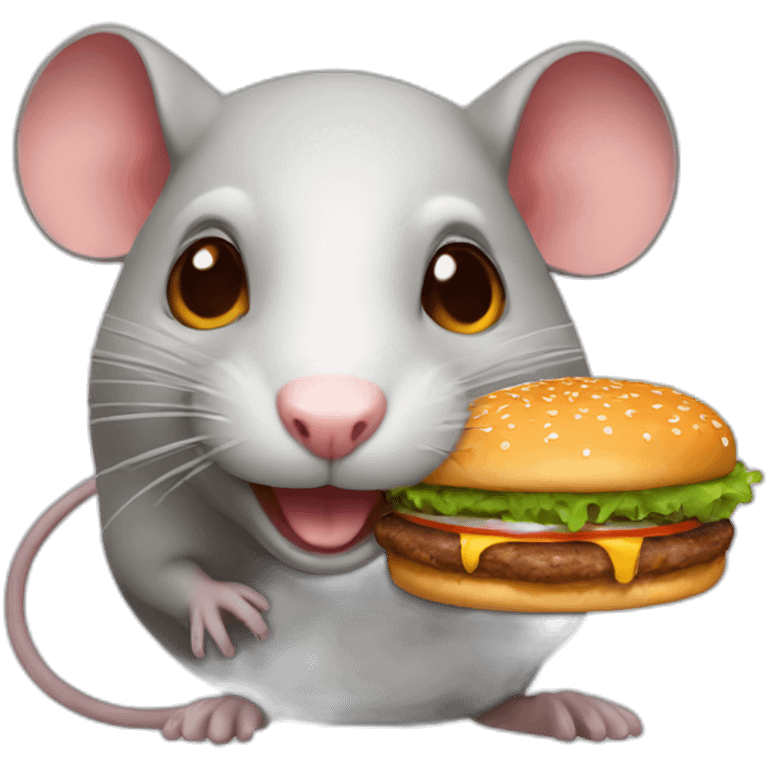 Rat with burger  emoji