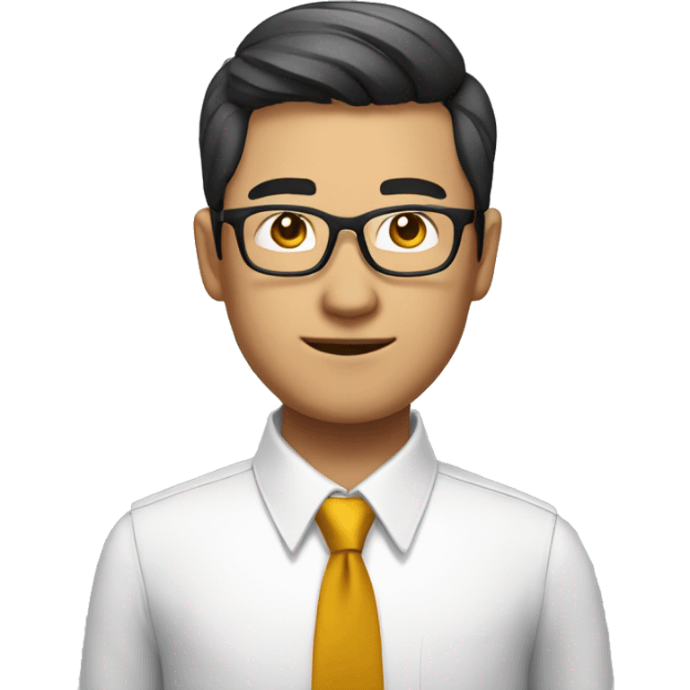 asian guy professional, looking like CEO, confident, glasses emoji