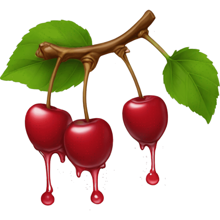 Cherries dripping emoji