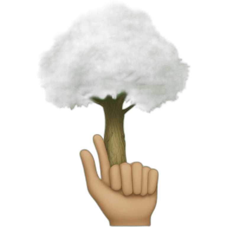 Tree Finger Peace Oli emoji