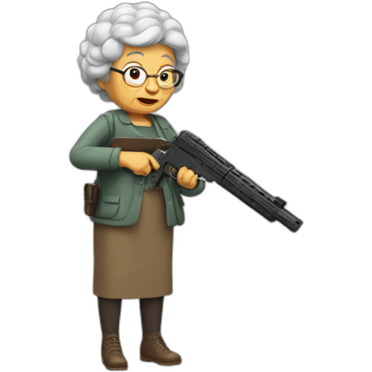 Grandma with gun emoji