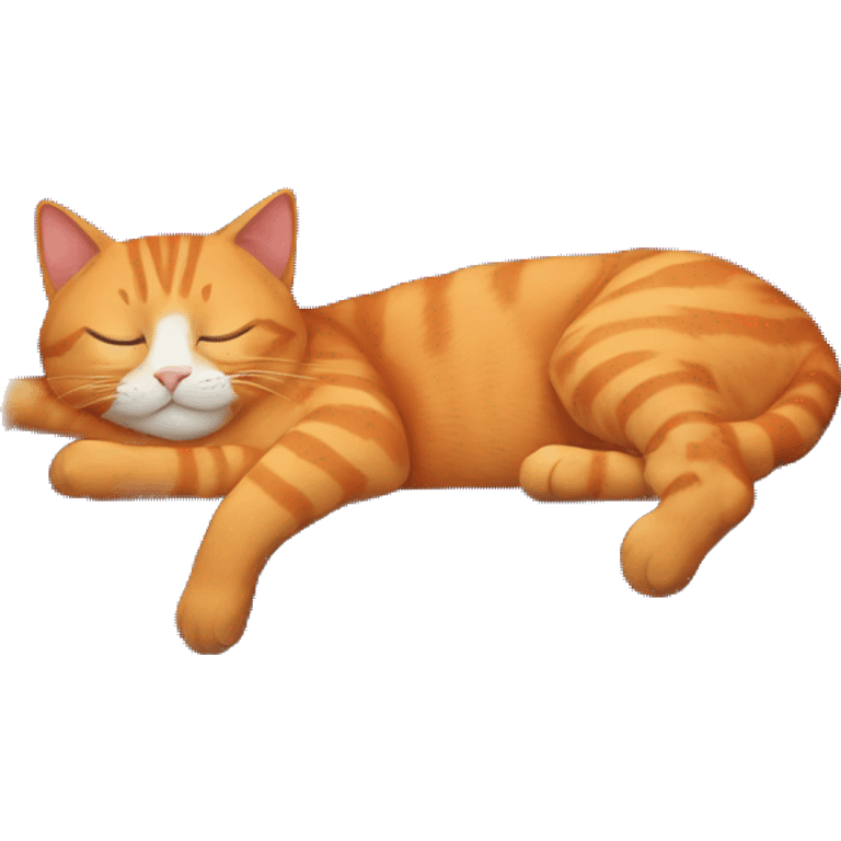 An Orange cat sleeping on a blue couch  emoji