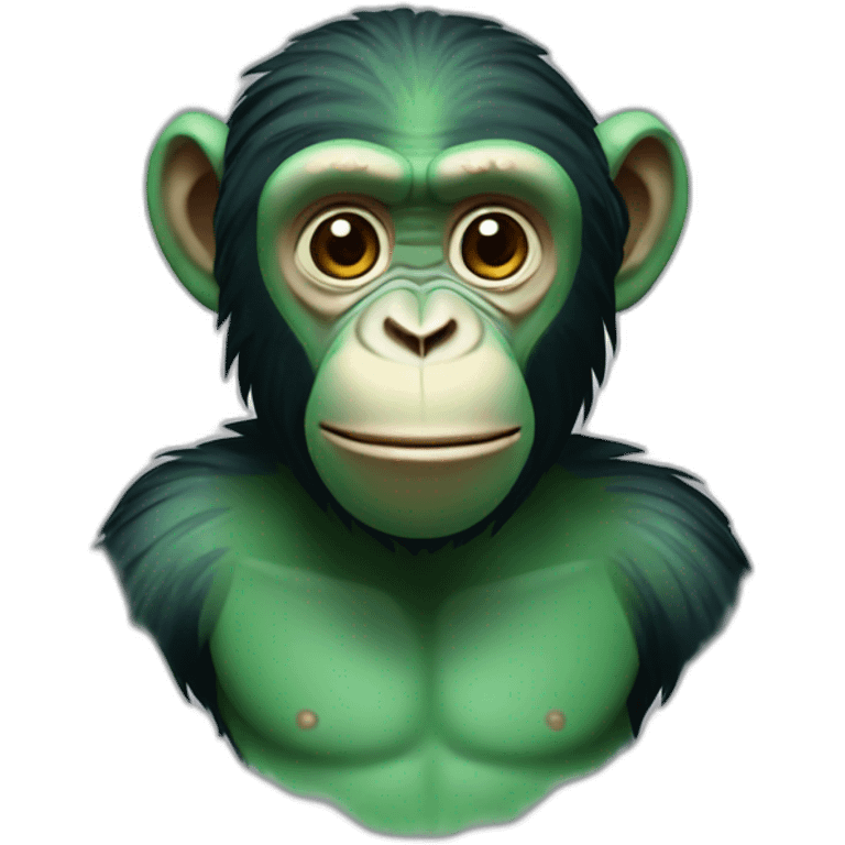 green chimpanzee emoji