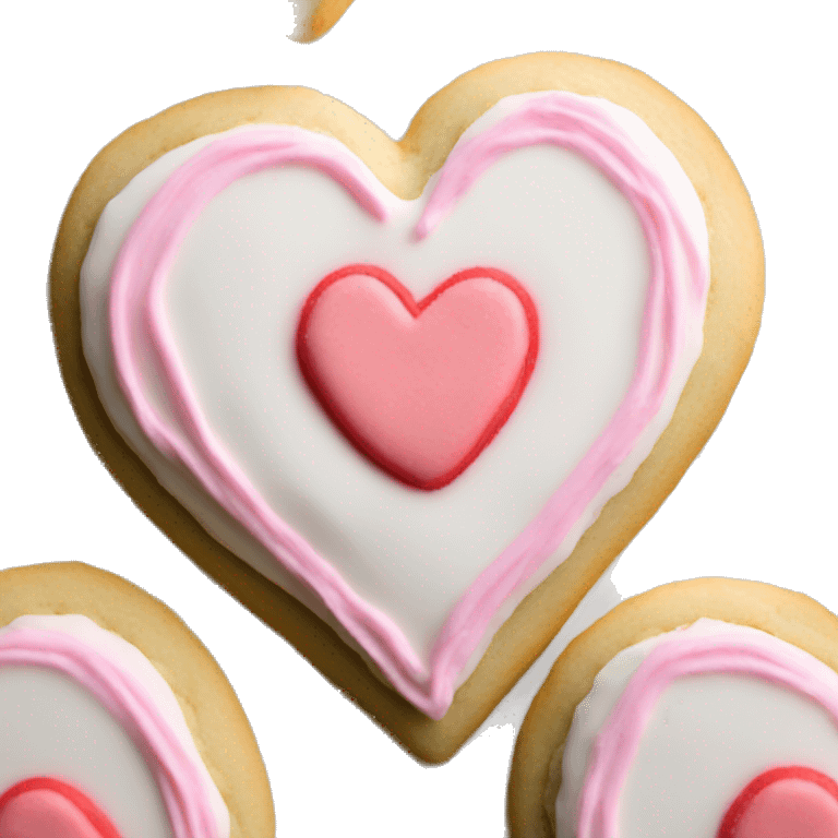 Heart sugar cookie with frosting emoji