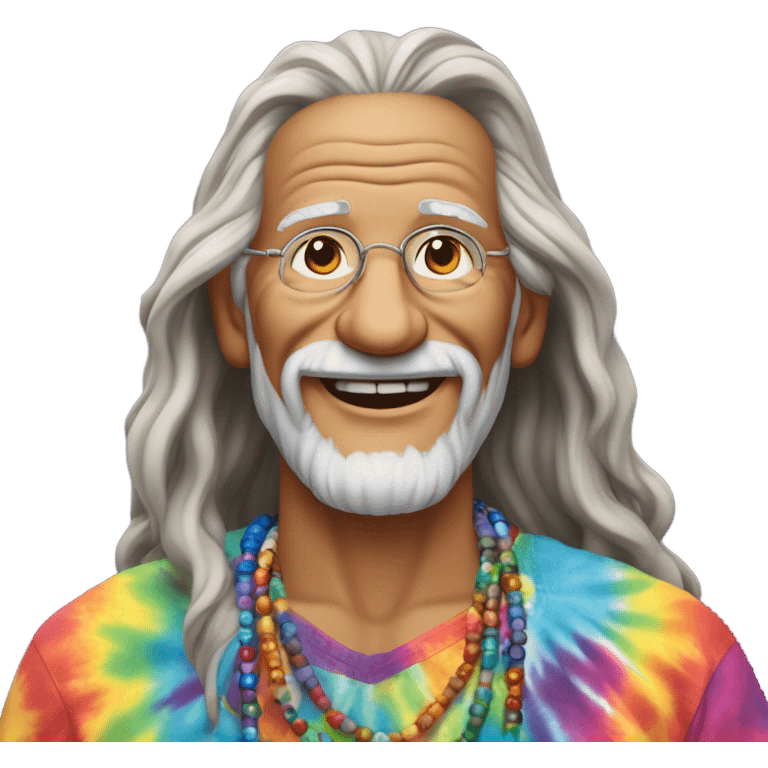 Hippie old man in tropical paradise emoji