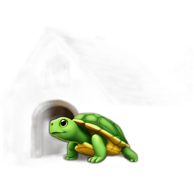 Tortue dans une maison emoji