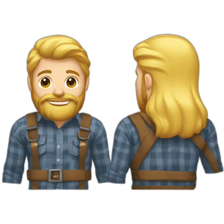 blond lumberjack and bodubuilding emoji