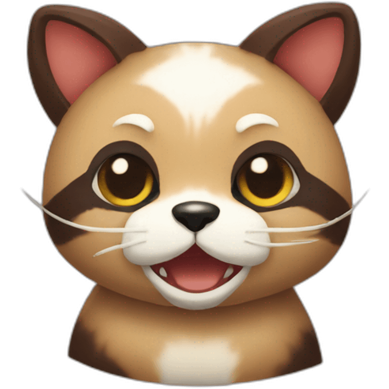 Naughty tanuki cat emoji