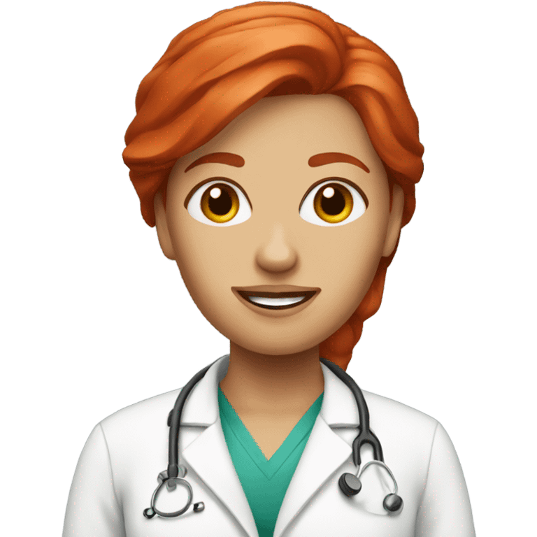 Red hair doctor lady emoji