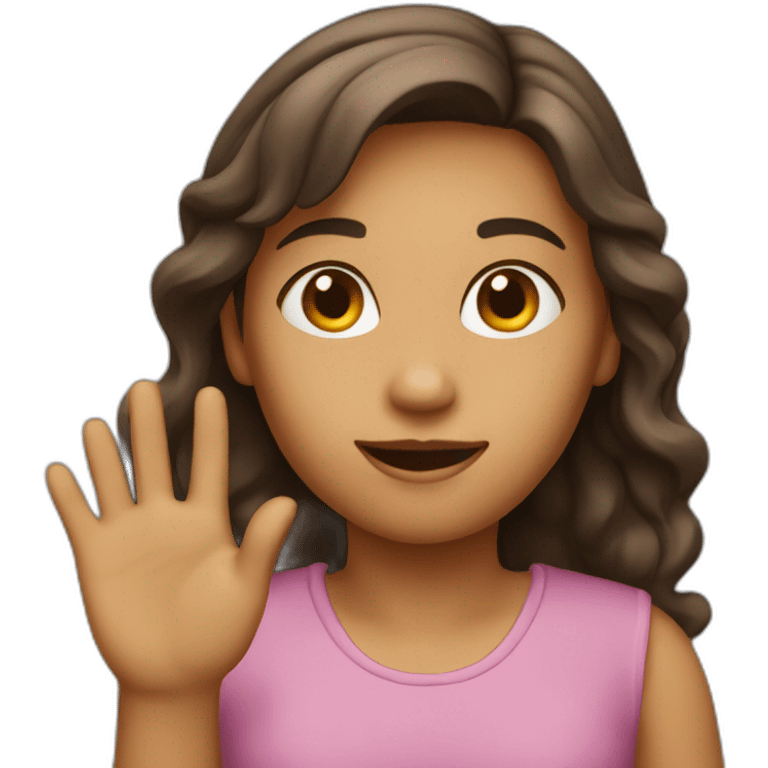 A girl with a raised hand  emoji