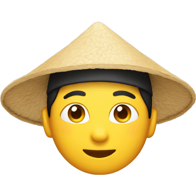 Asian with rice hat emoji