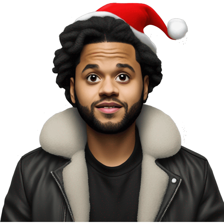 The Weeknd with santa hat emoji