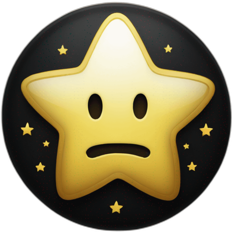 Badge avec une étoile sur un fond noir emoji