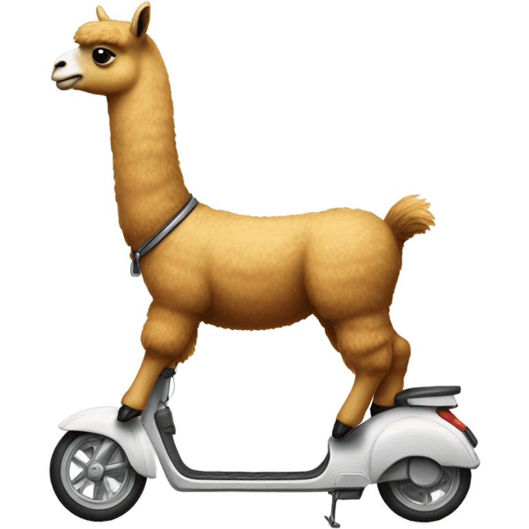 Llama riding a scooter emoji