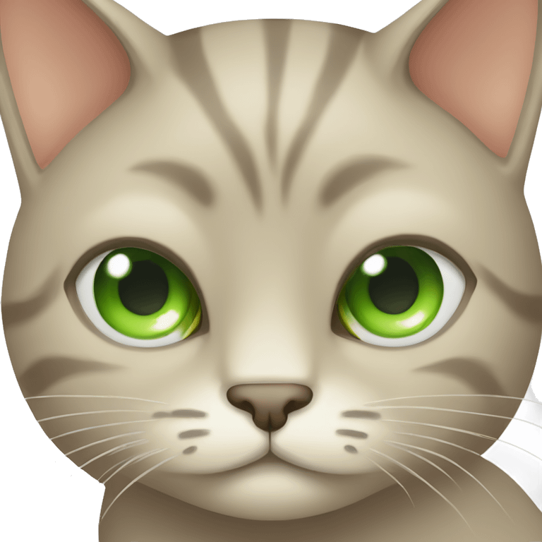 Beige cat with green eyes long hair curve nose angry face emoji