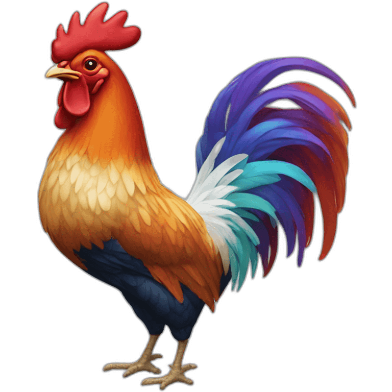 Multicolor rooster  emoji