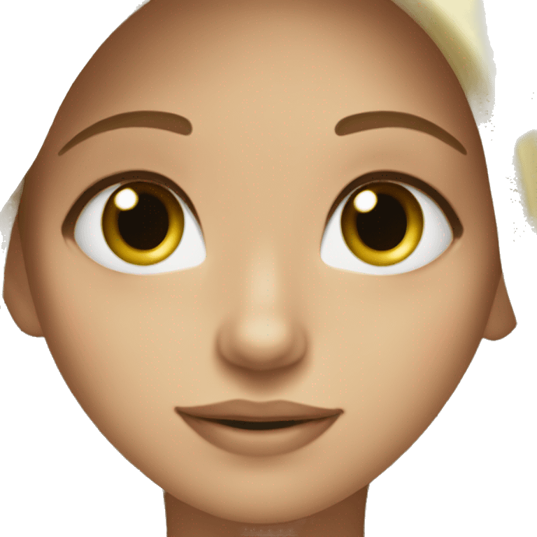 beautiful girl green eyes light brown haie emoji