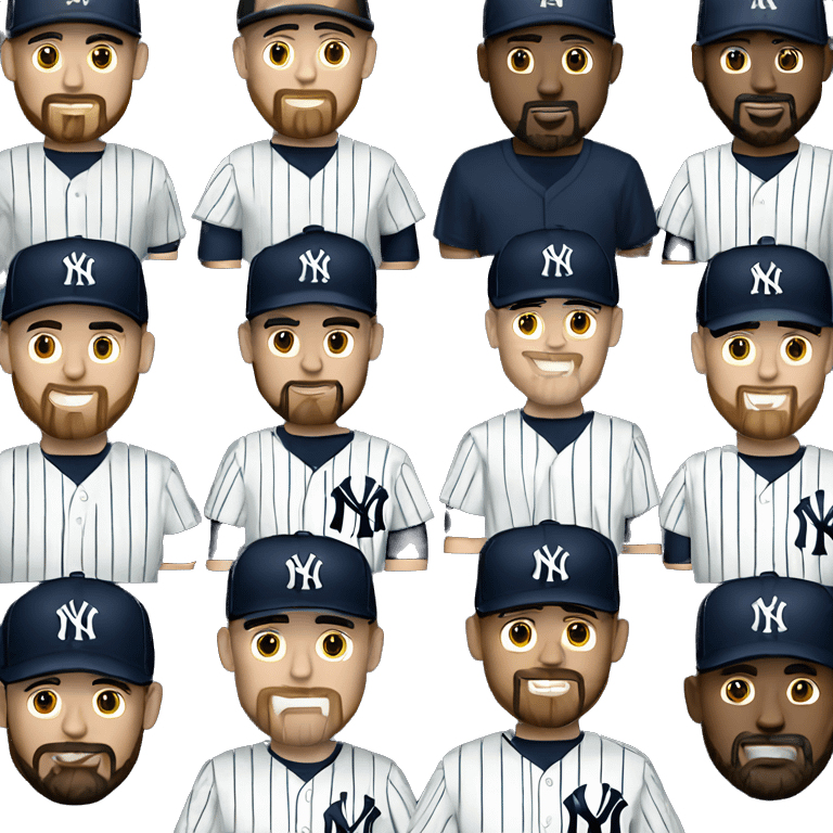 White man with goatee 56 age wears jersey New York Yankees  emoji