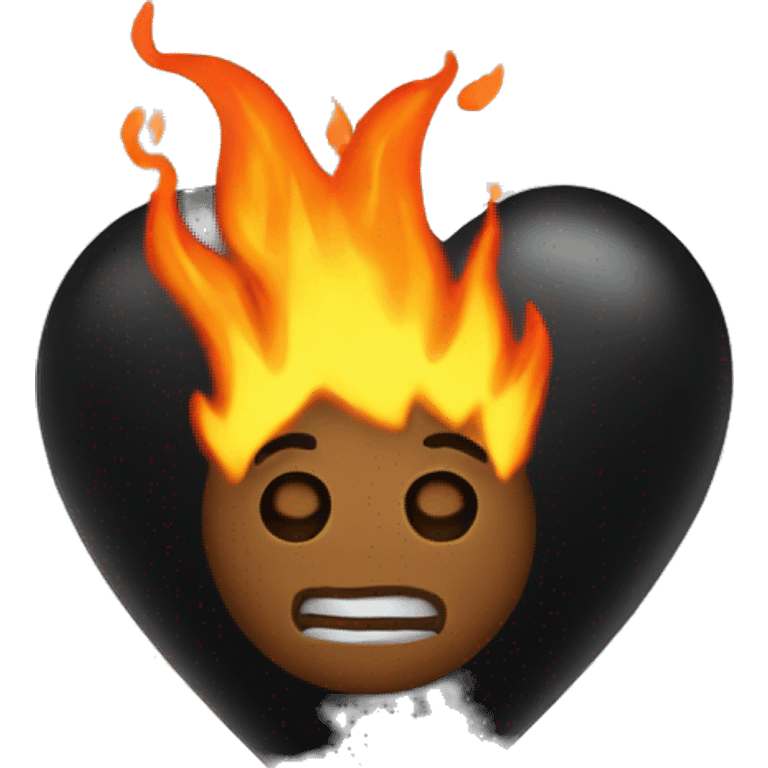 Black heart on fire  emoji