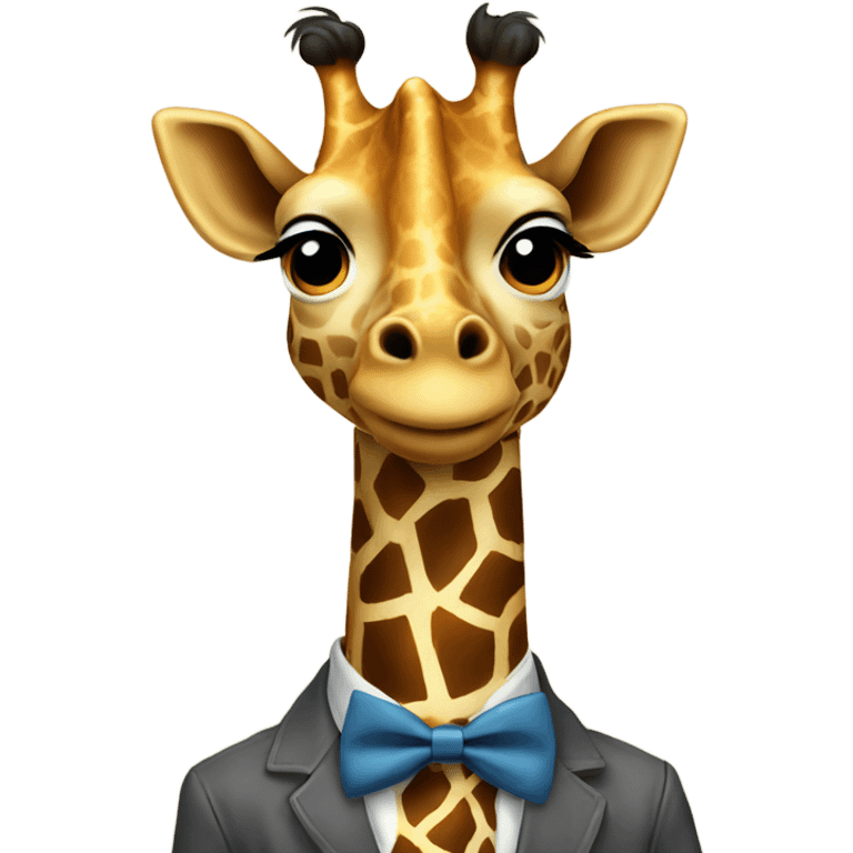 A giraffe wearing a bow tie emoji