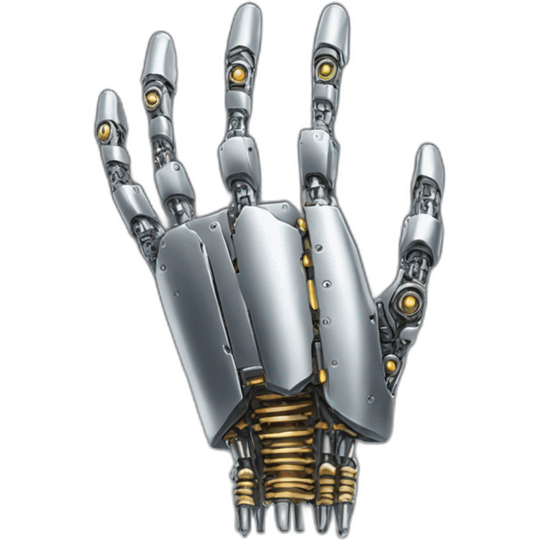 long robotic hand with metallic nails  emoji