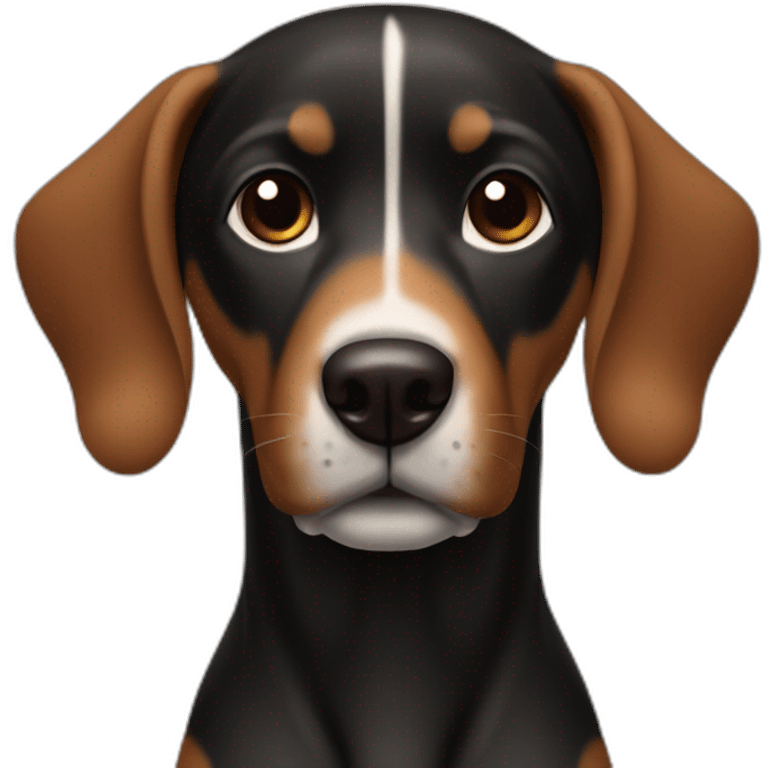 Black and brown color pinsher (dog) With the ears up emoji