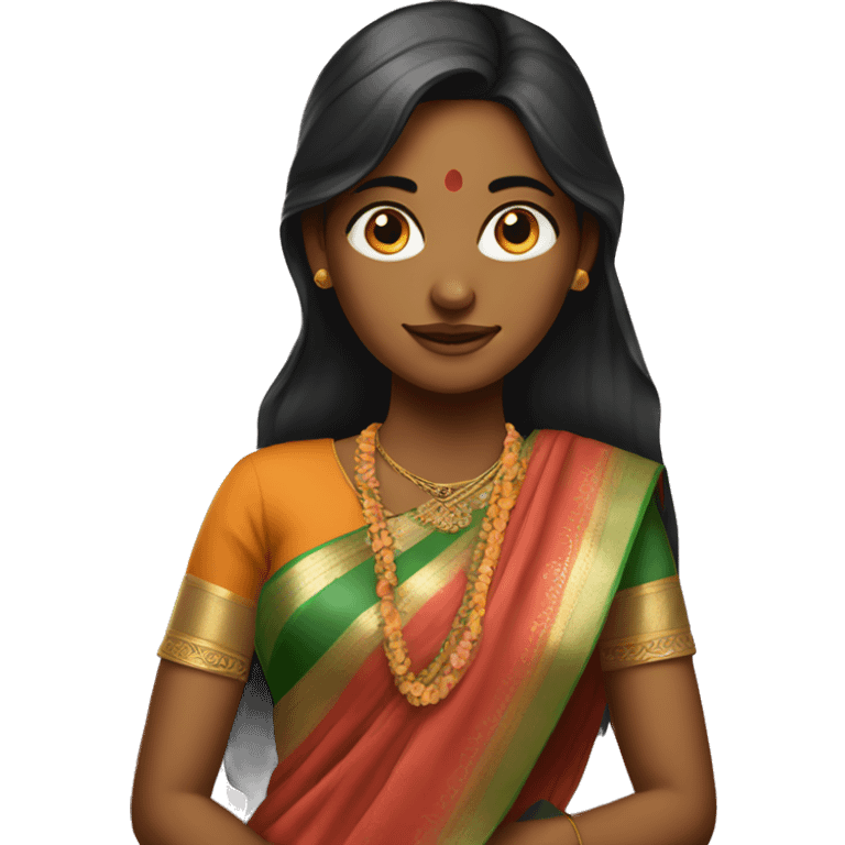 Indian girl with saree  emoji