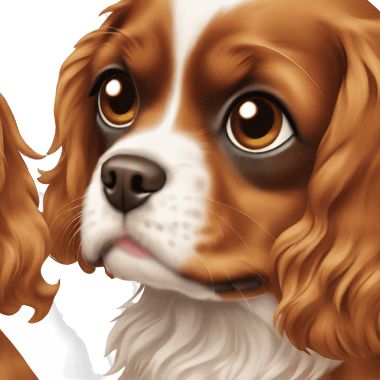 Cavalier King Charles Spaniel puppy all brown emoji