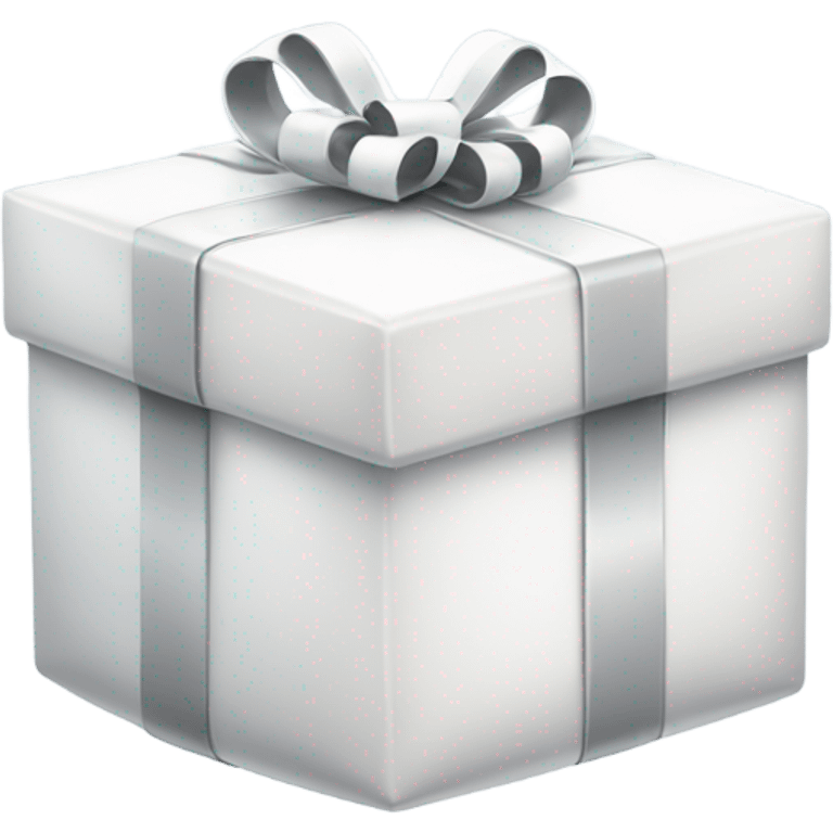 white gift box with white ribbon emoji