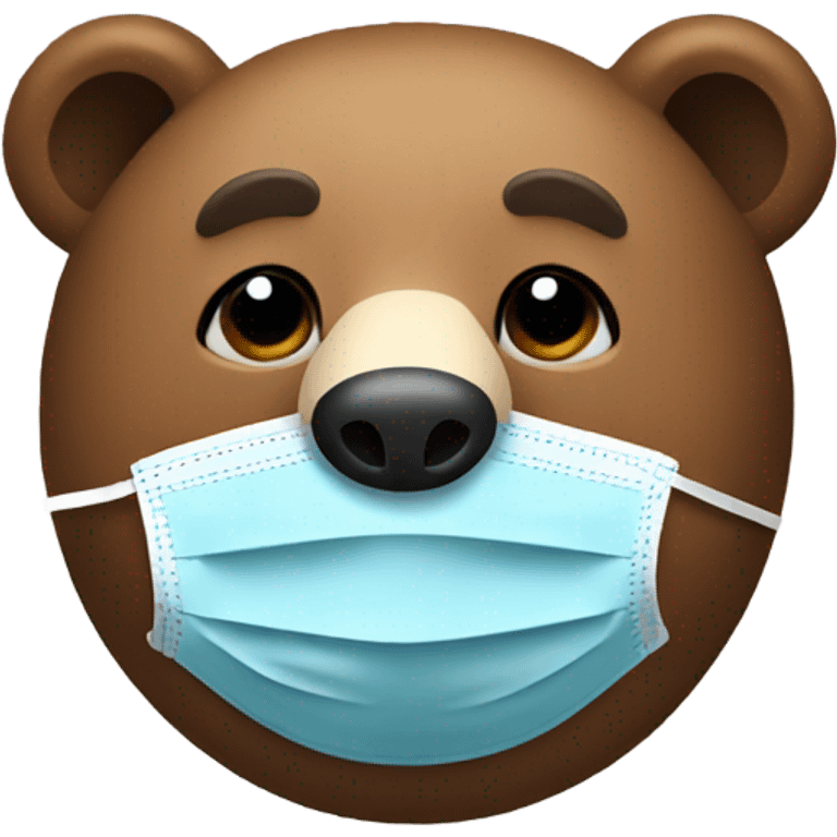 Bear with a face mask emoji