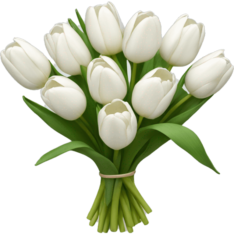 white tulip bouquet  emoji