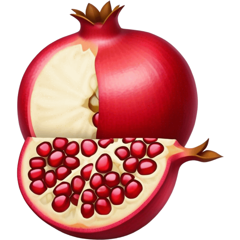 half cut pomegranate emoji