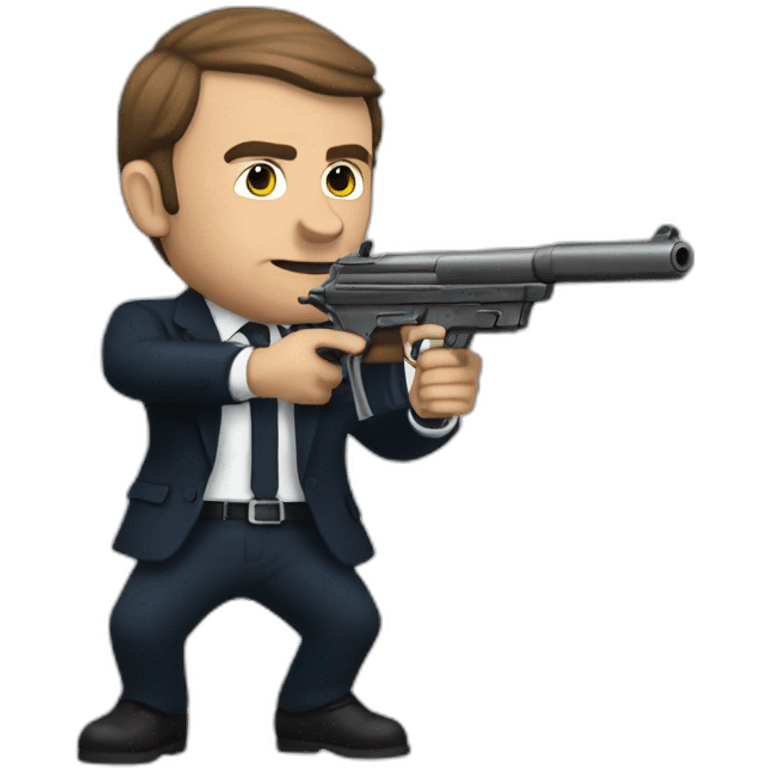 macron hold a gun emoji